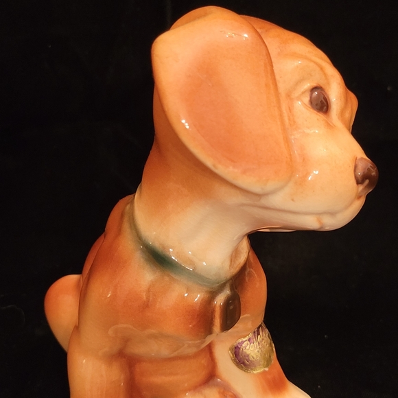 Vintage 1950’s Royal Copley Sad Puppy Dog figurine. With stickers. - Picture 3 of 6